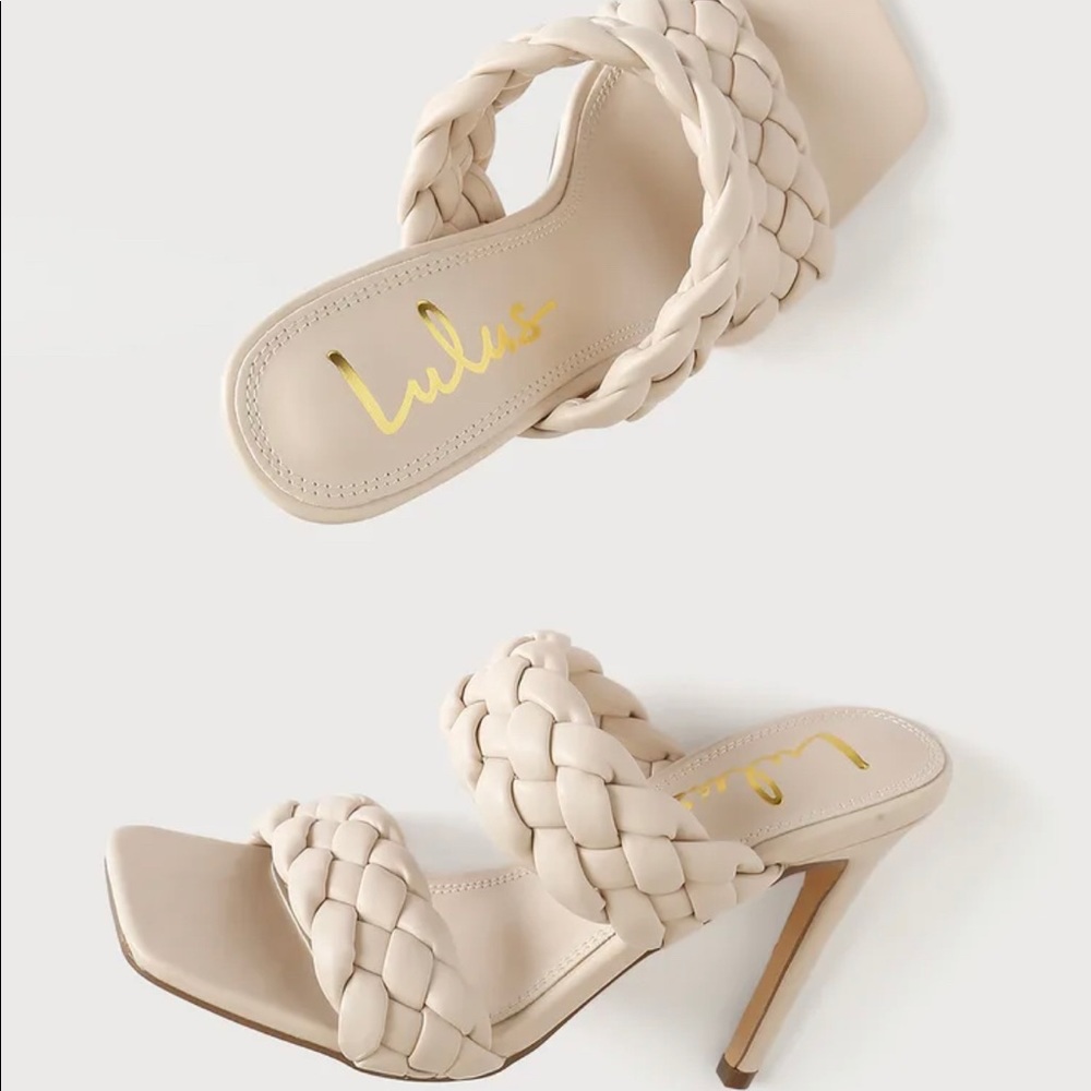 Size 6 Nude Woven High Heel Sandals
